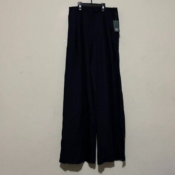 Wild Fable Black Wide-Leg Trousers High Waist Pleated Dress Pants – Size Medium - Picture 2 of 6